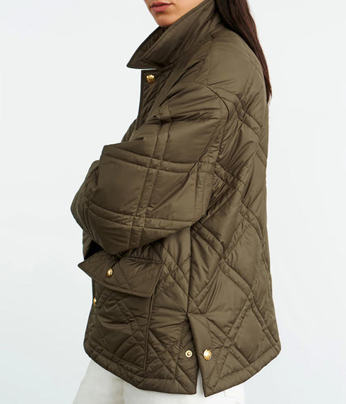 Helah Quilted Parka - Army Green